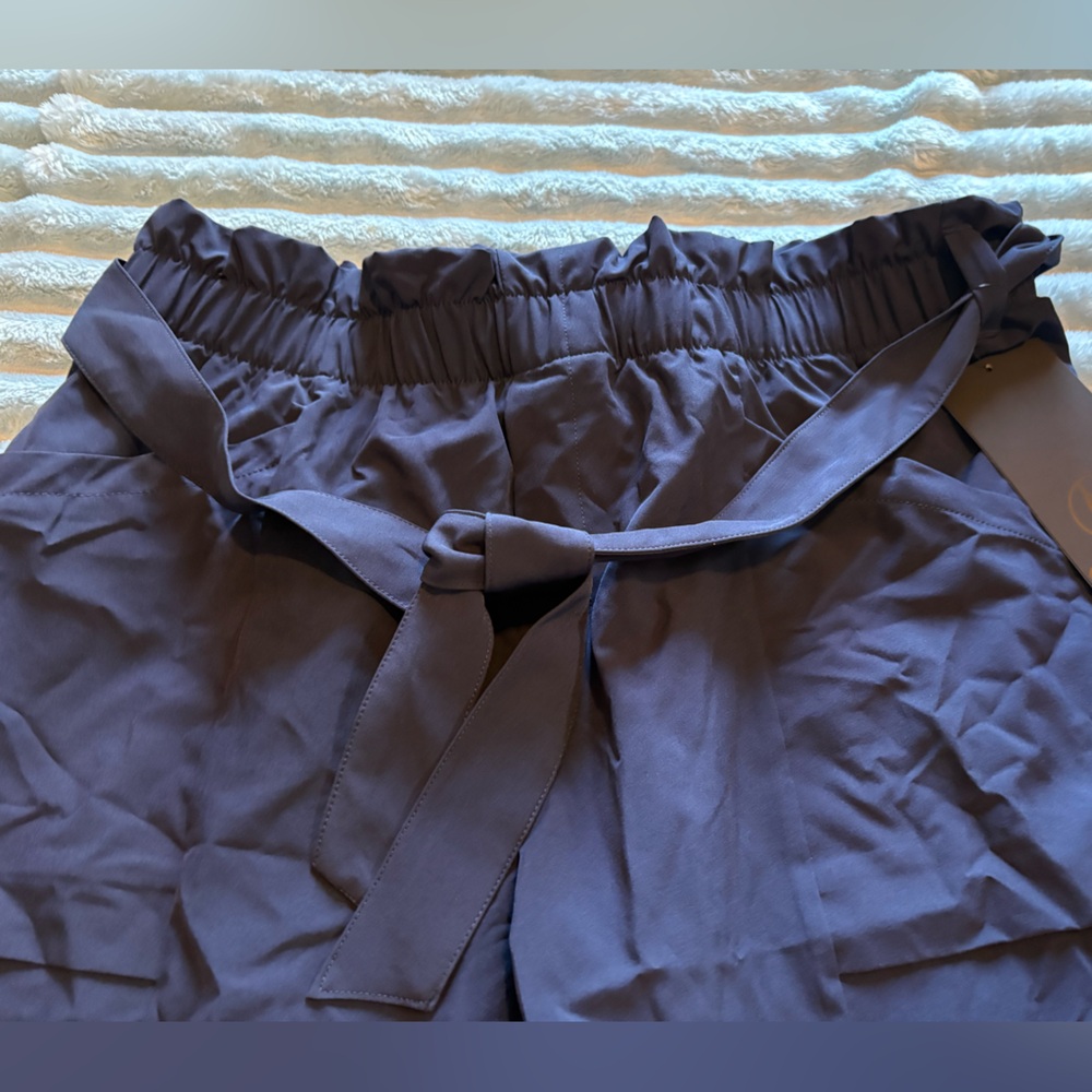 Navy Women's Pants with Tie Waist 90 degrees by reflex